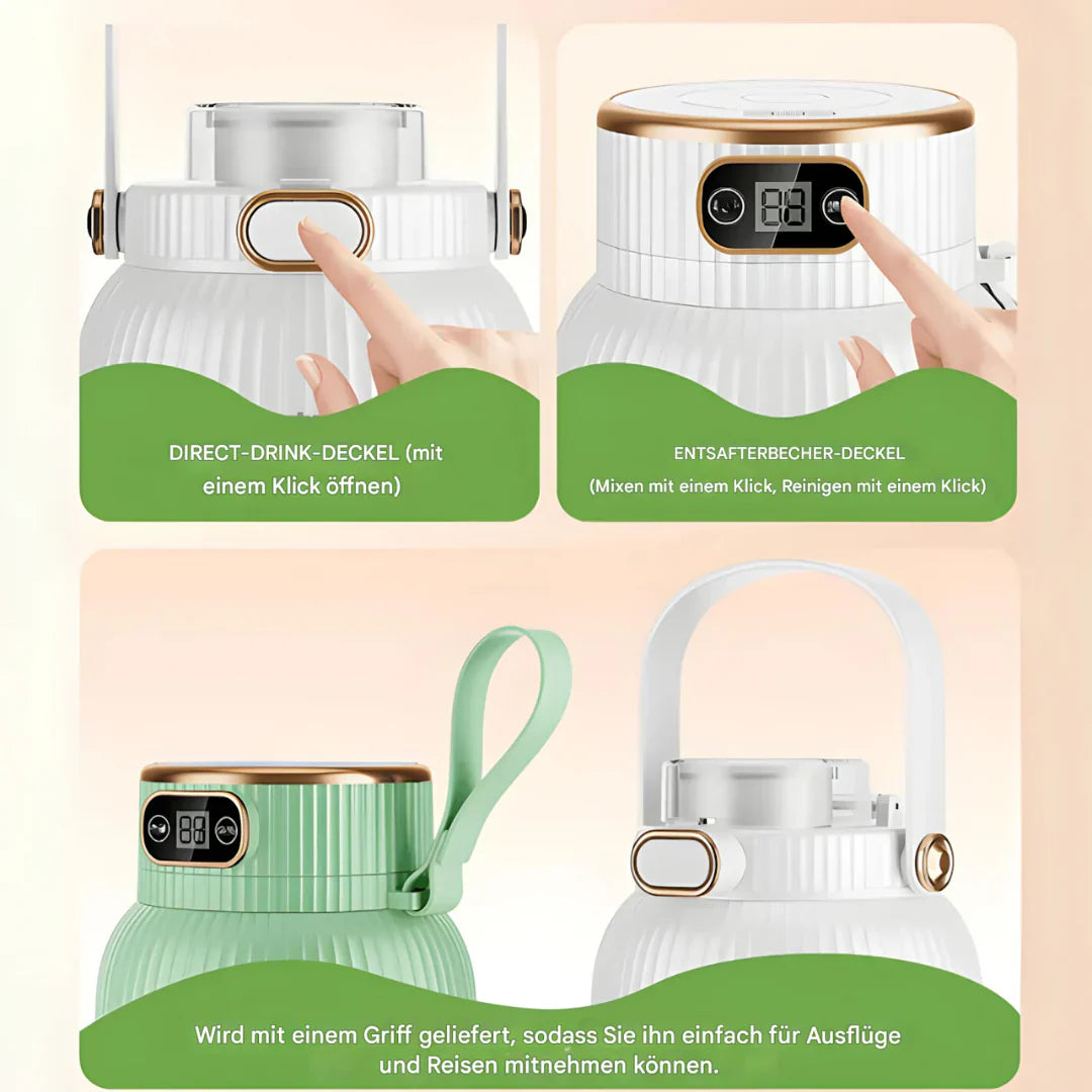 Portable Blender with Double Lid, USB Charging - For Smoothies, Food Storage