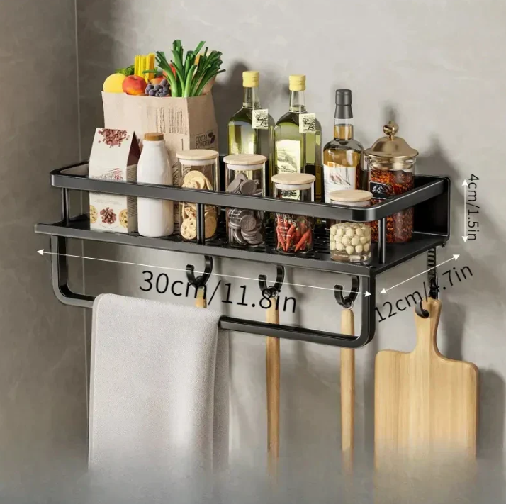 Modern Black Kitchen Shelf